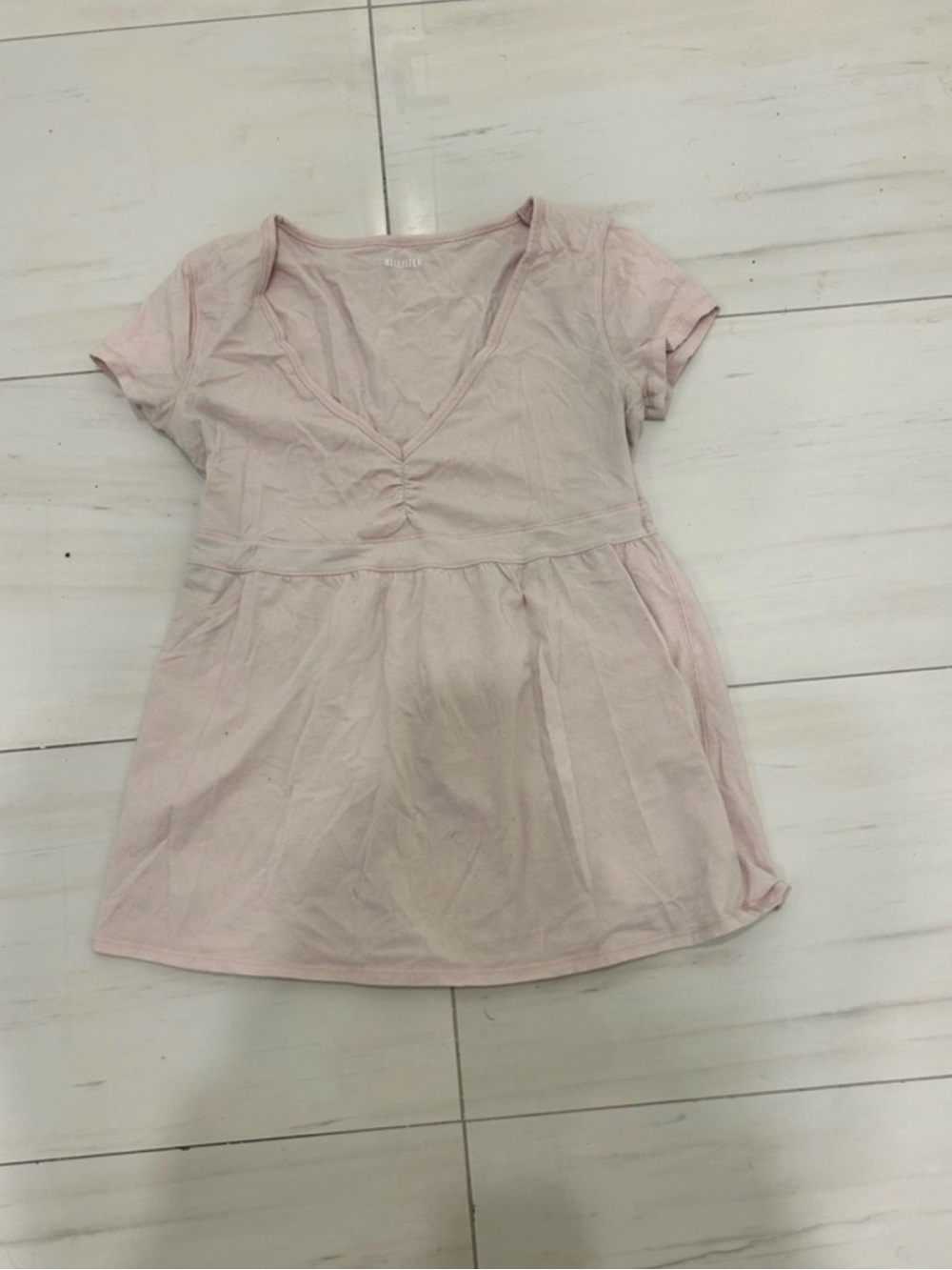 HOLLISTER Light Pink V-Neck Babydoll Top